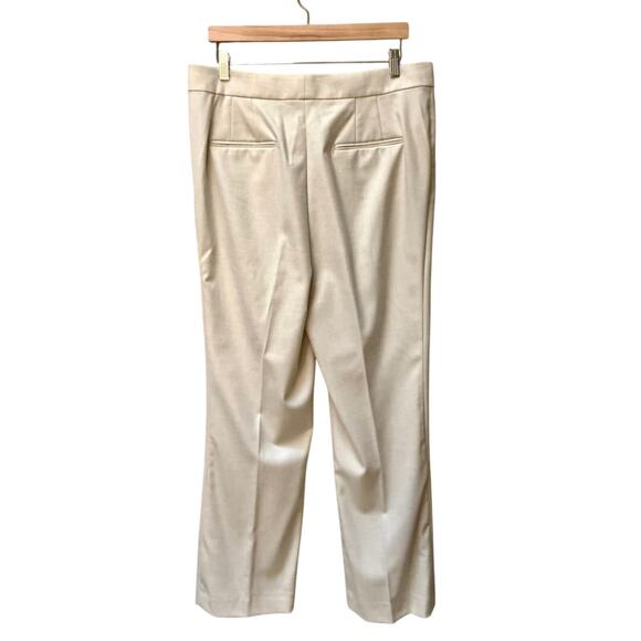 Classic Tailored Ann Taylor Straight Leg High-Rise Pleated Pants Cream SZ 14 NWT - Picture 7 of 10